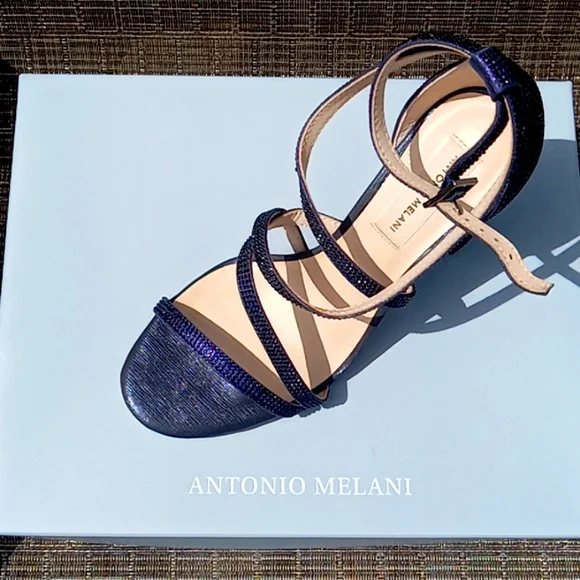 Navy Blue Women's Heels - Picture 2 of 2